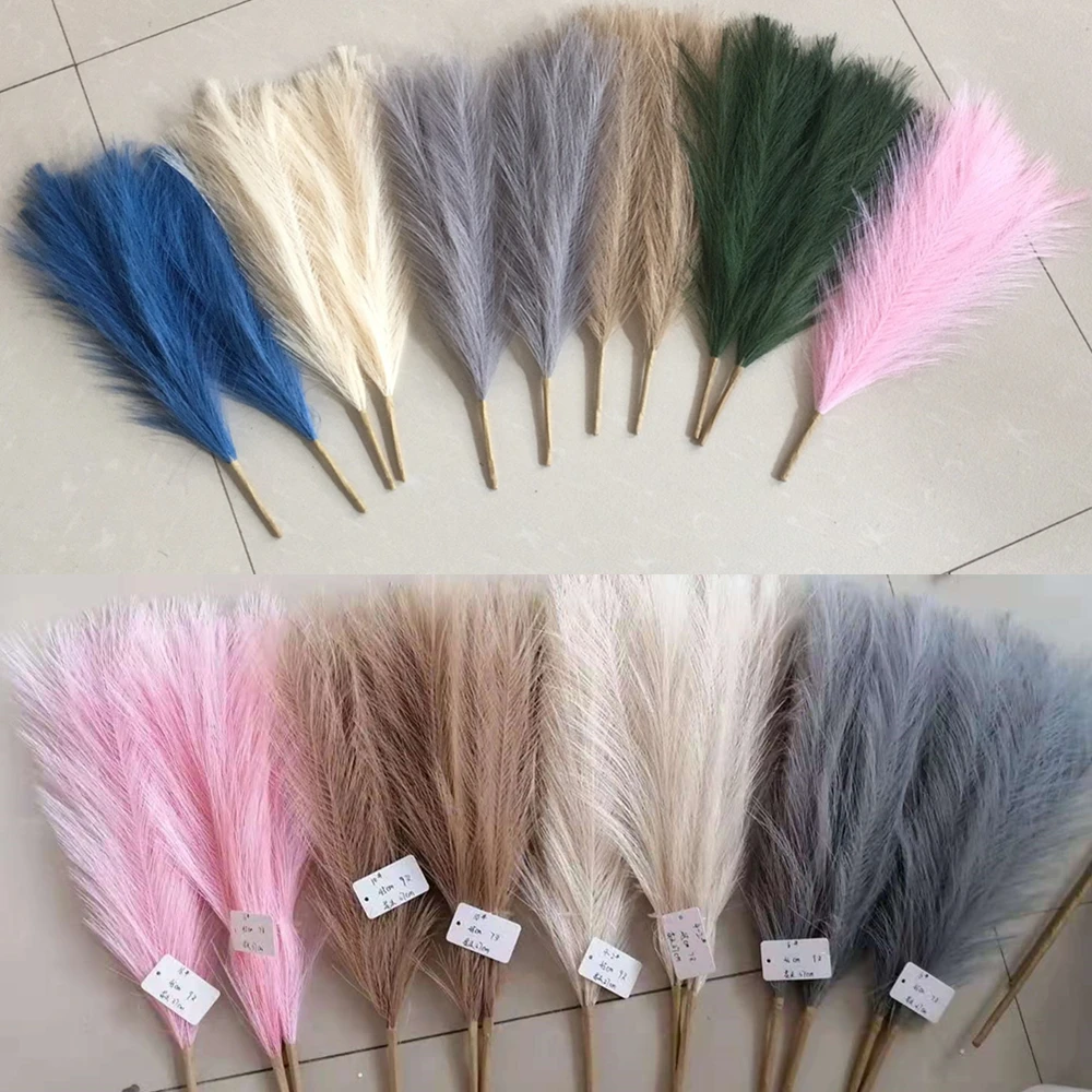 

10pcs Pampas Grass Simulation Reed Grass Wedding Decoration Home Bedroom Accessories Wedding Guide Photo PropBackground