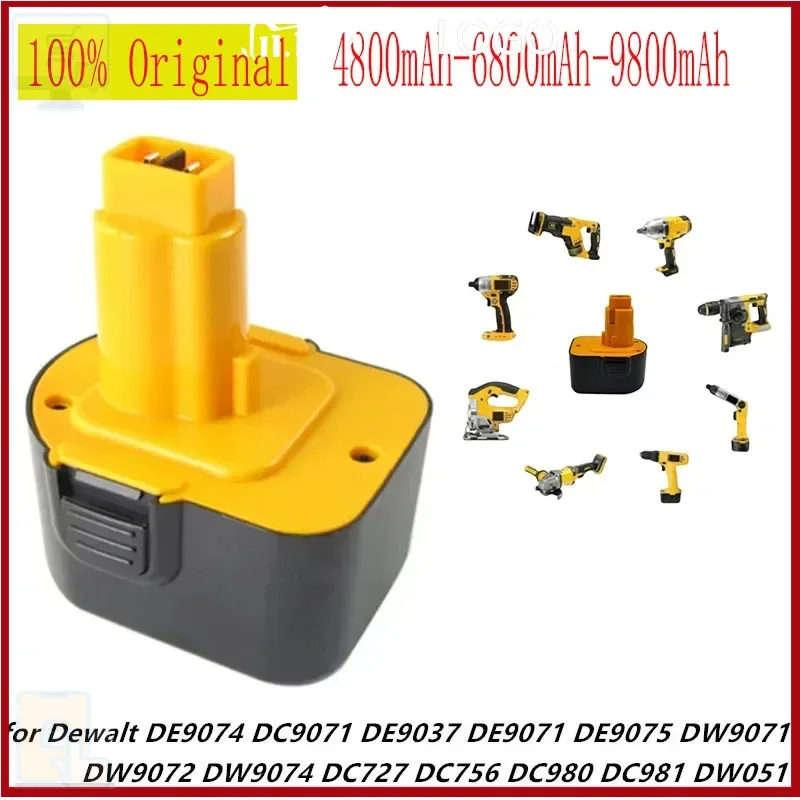 Фото .12V 4800-9800mAh аккумулятор для инструментов Dewalt DE9074 DC9071 DE9037 DE9071 DE9075 DW9071 DW9074 DC727 DW9072 DC756 DC980 DC981 DW051. №1