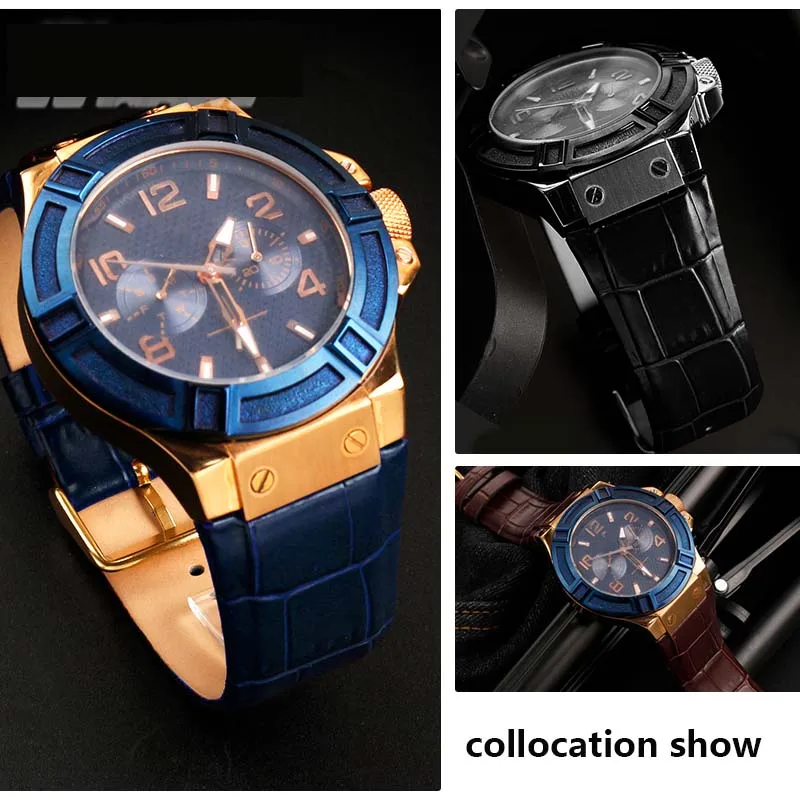 Фото Ремешок из натуральной кожи для Guess W0247G3 W0040G7/0040G3, ремешок для часов, браслет с наконечником, 22 мм, синие, черные, коричневые ленты №4