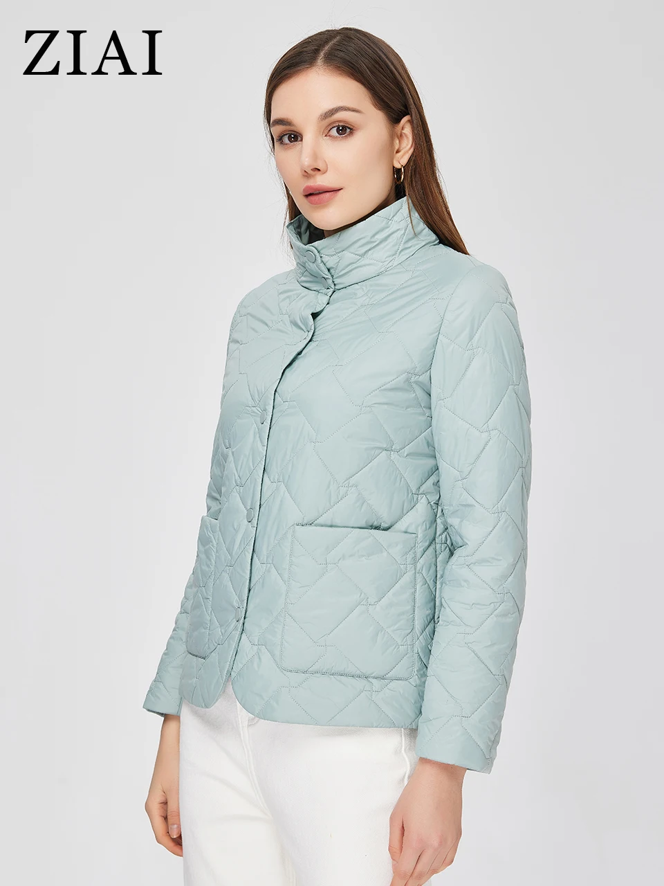 ZIAI 2023 Women's spring jacket Classic Short Hooded removable parkas Buttons Pure Spring Autumn Women's coat ZM-20384