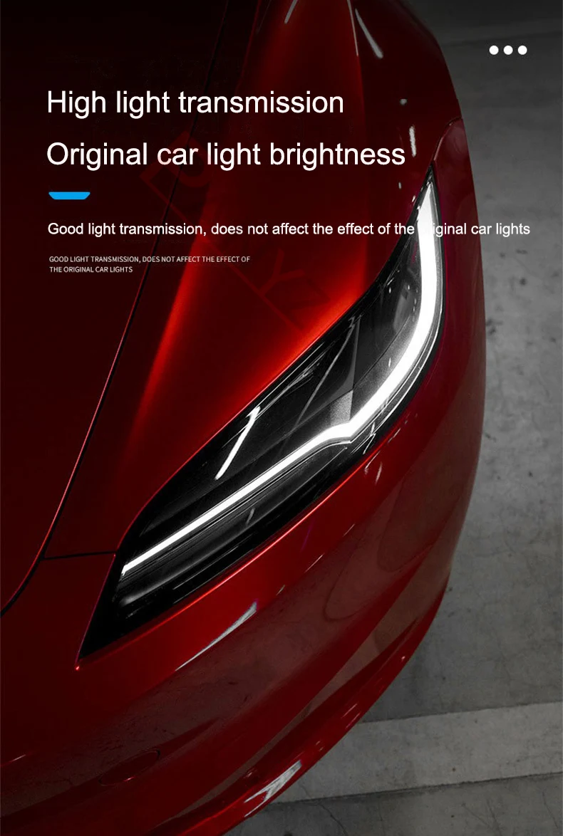 Защитная пленка для передних фар Tesla Model 3 Highland модель + налобный фонарь из ТПУ с