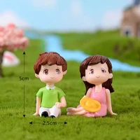 1pcs cute christmas lover couple model figurine diy miniature bonsai xmas landscape decor
