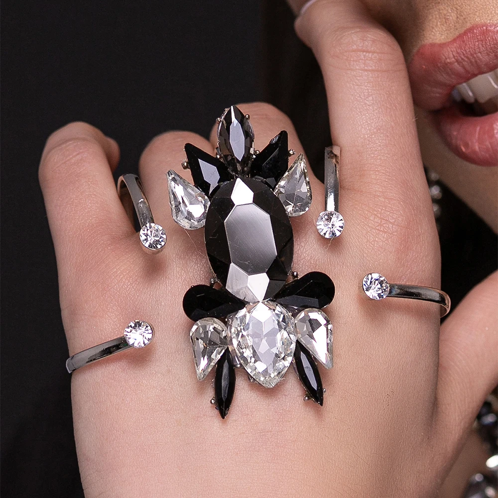 XSBODY черный геометрический браслет на ладонь цепочка для женщин ювелирные