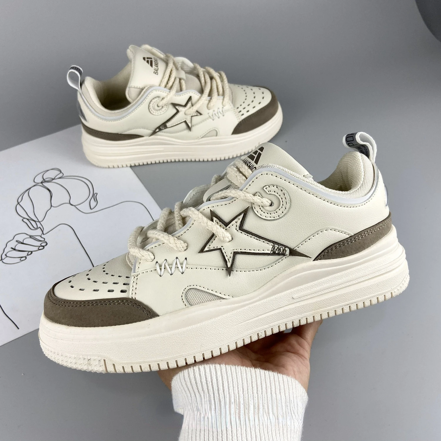 SHANPA Patchwork Autumn Fashion Women Sneakers High Street Star Pattern Casual Skateboard Shoes Platform Men Sport Zapatillas