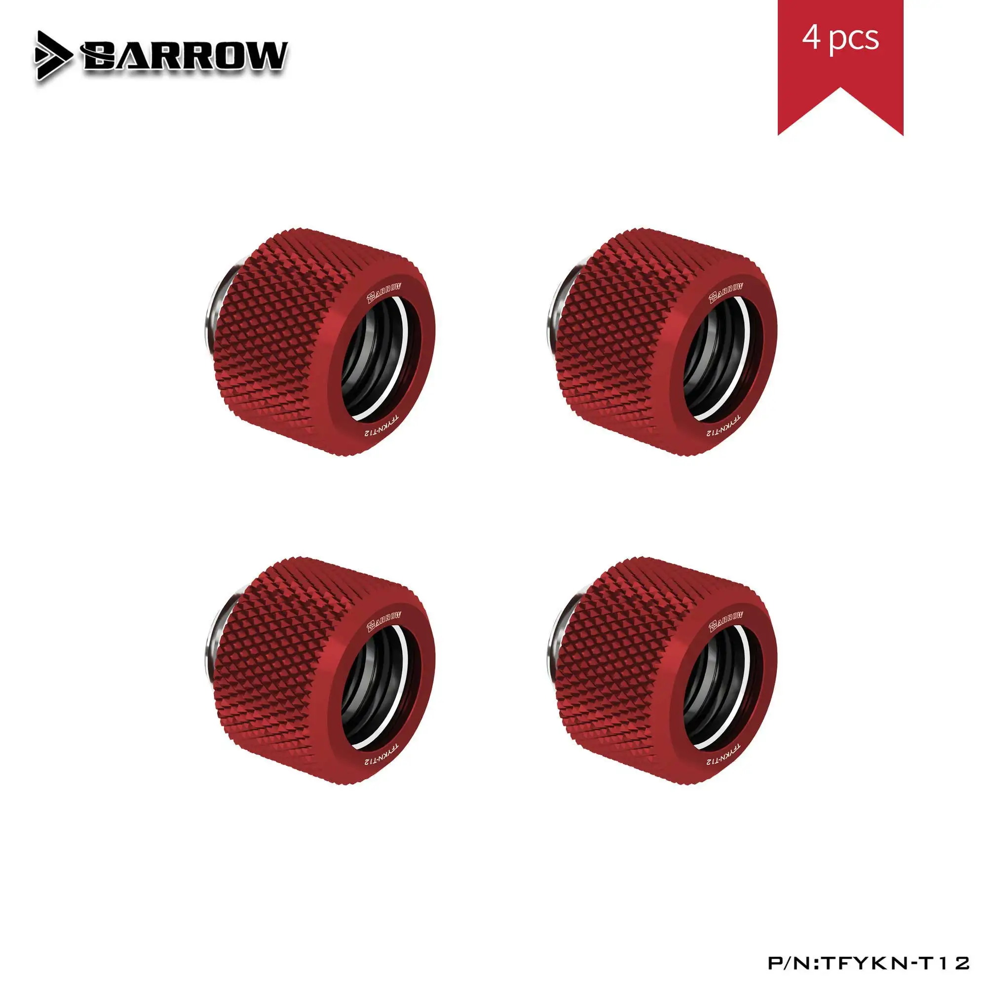 Barrow TFYKN-T12 4 шт фитинг для жесткой трубки G1/4 