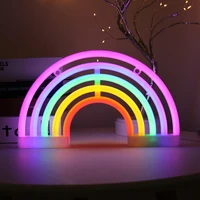 2022 New Led Rainbow Light Five Color Rainbow Neon Light USB Cute Multicolor For Girls Bedroom Dorm Decor Light Lamp Wall Art