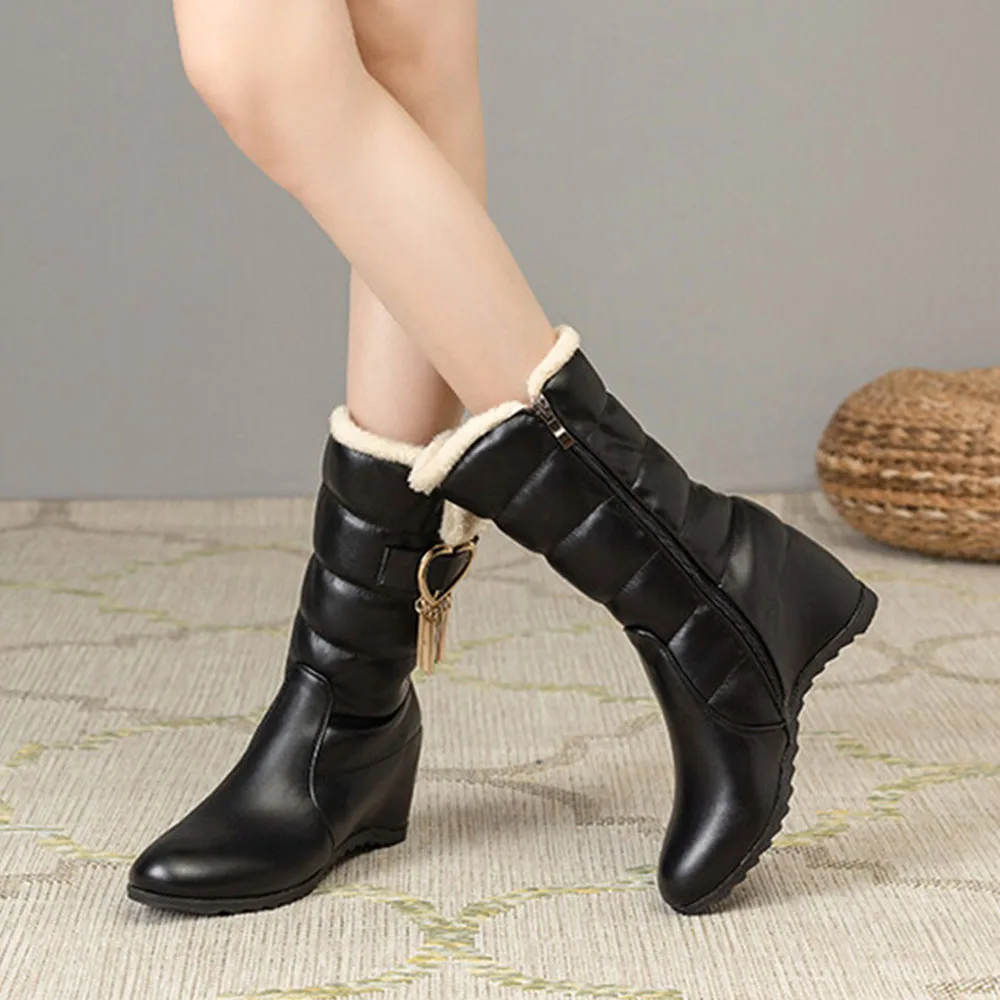 GIGIFOX/Новое зимнее поступление зимние ботильоны меховые плюшевые ботинки на