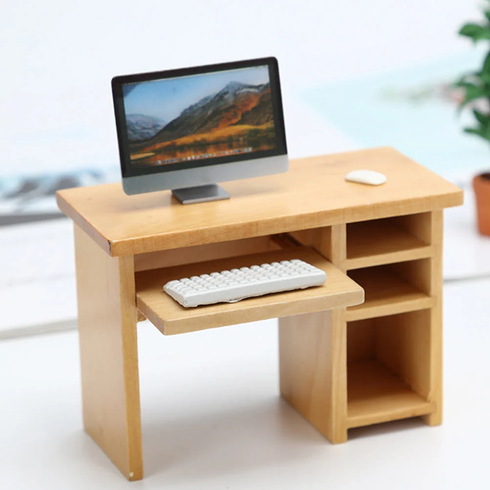 Кукольный домик компьютерный стол декор для книжной полки мини-модель мебели