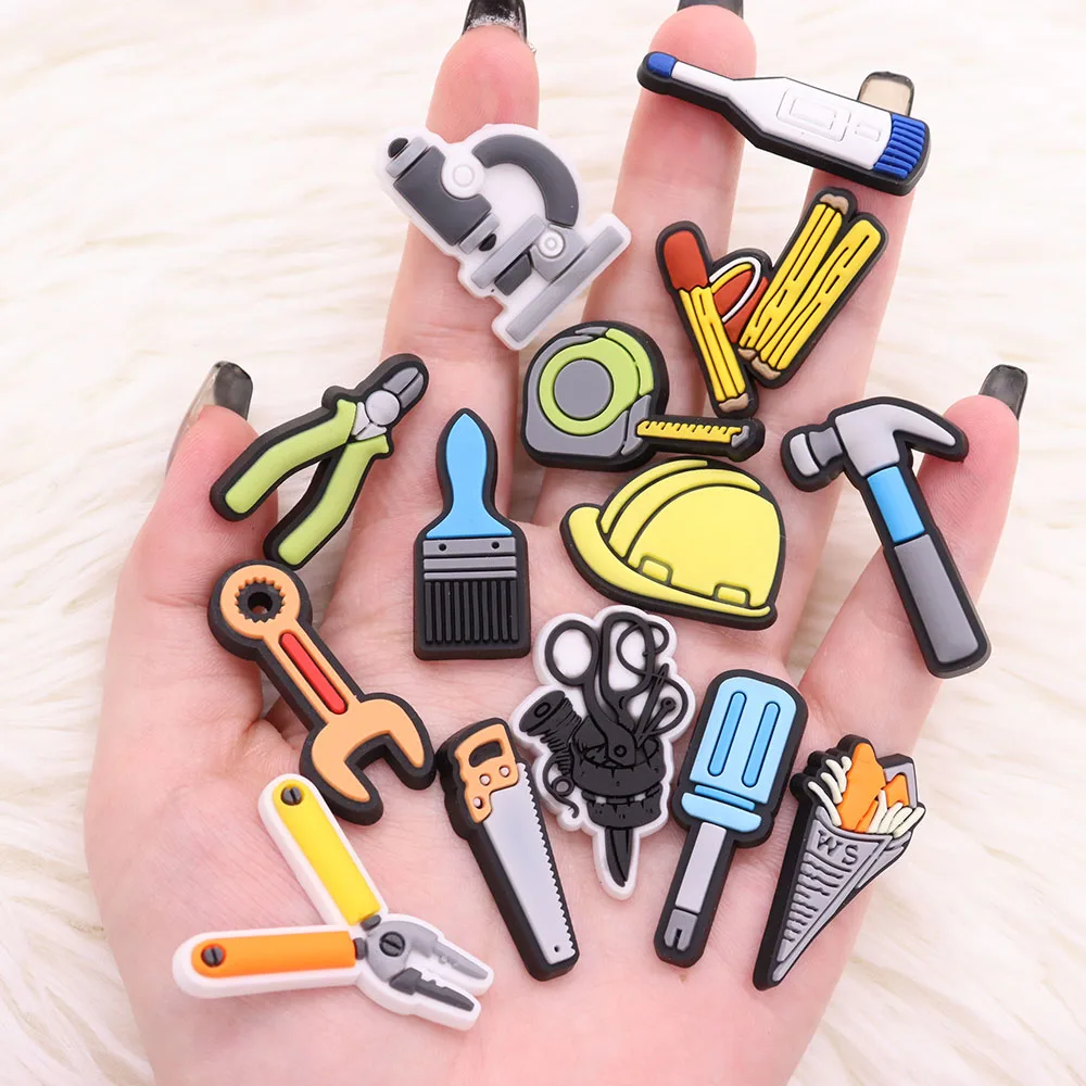 

1PCS PVC Helmet Hammer Fridge Magnetic Sticker Tools Brush Refrigerator Whiteboard Magnets Kids Party Presents