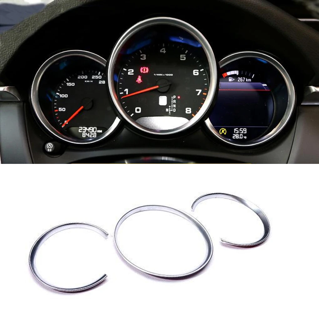 

3pcs Circle Dashboard Ornament Circles Refit Ring Carbon Fiber Glossy