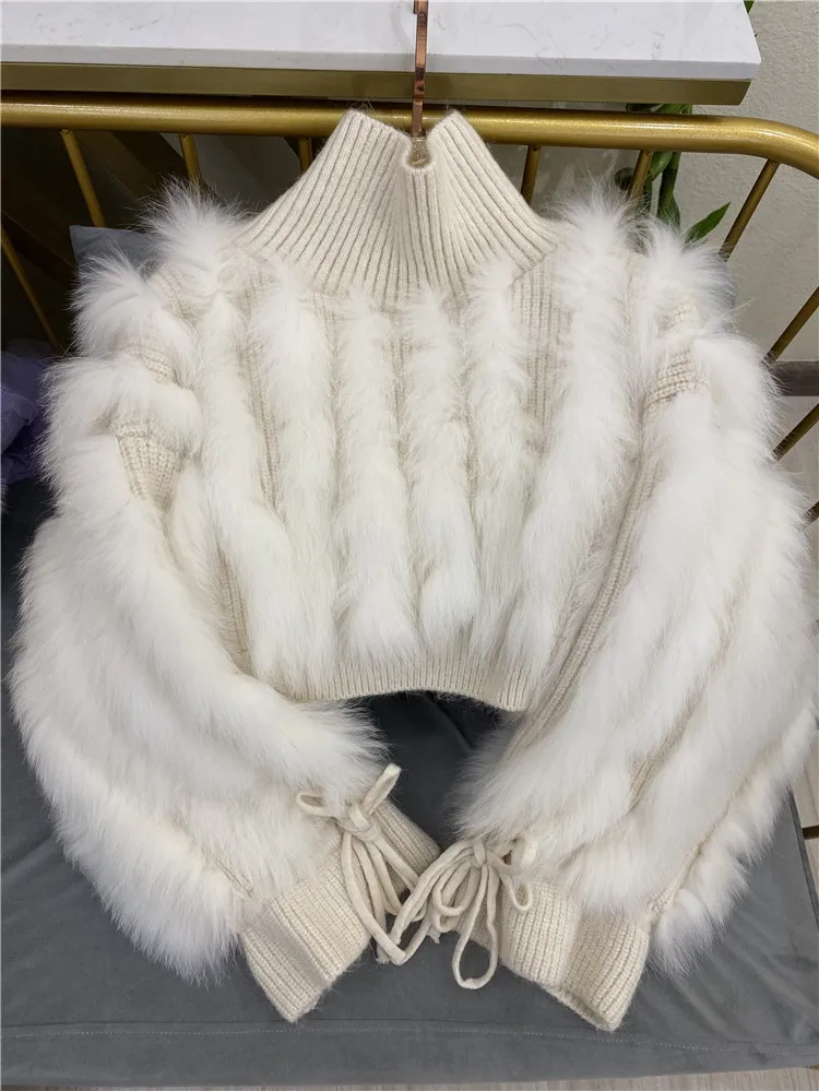 Winter Coat Women Sweet Thickened Turtleneck Pullover Wool Short Knitted Sweater Women 2022 New Loose High Waist Fluffy Knitwear