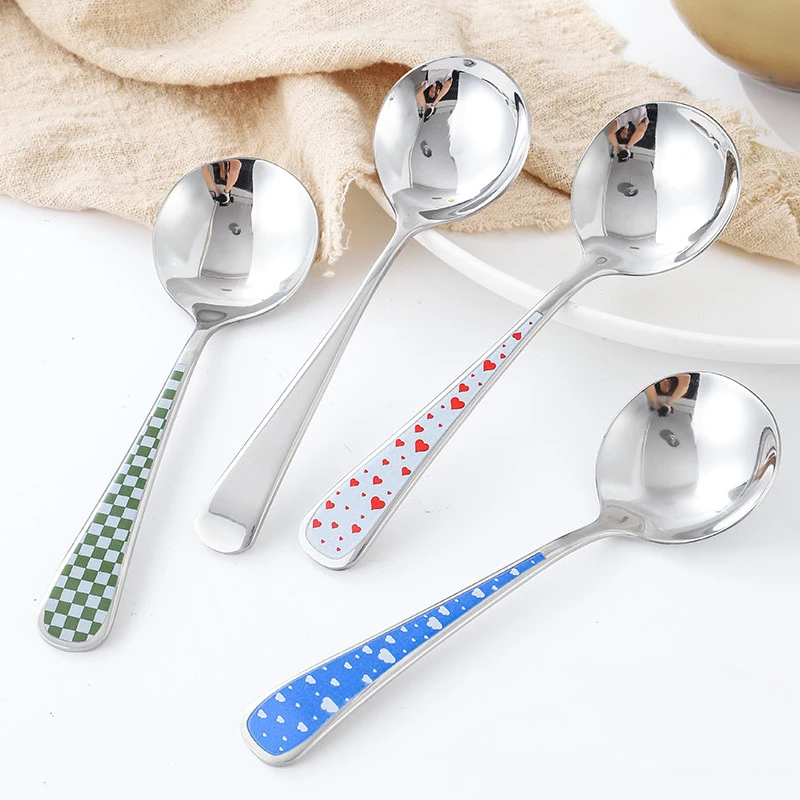 

Beautiful Stainless Steel Flower Spoon Large Creative Thickened Soup Spoon Food Grade Tableware Baked Flower Process Home Decor