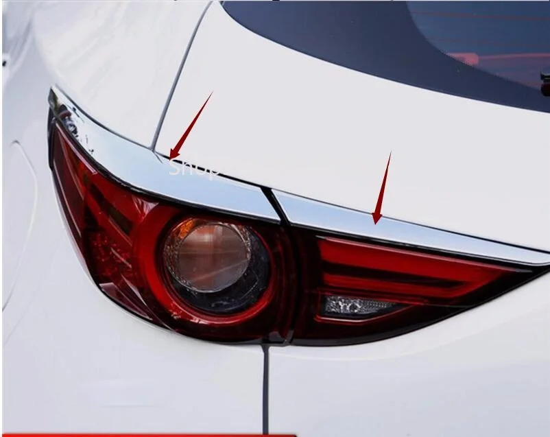 

Car styling body Rear tail back Light lamp frame stick ABS Chrome trim panel 4pcs For Mazda CX-5 CX5 2nd Gen 2017 2018