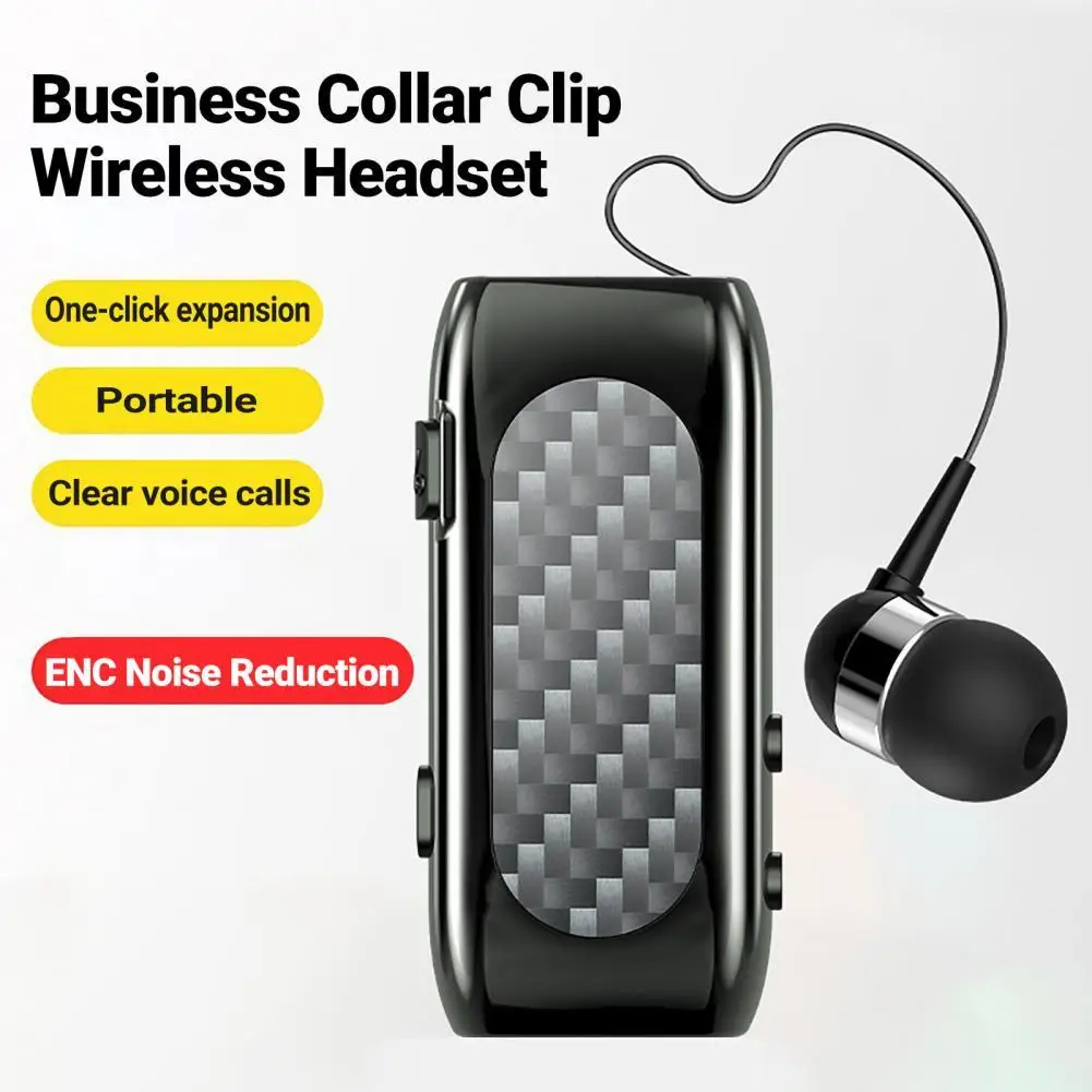 

Беспроводные наушники с одним ухом, Bluetooth-совместимы с 5.2 наушниками с ушным крючком, Телескопический воротник, зажим, гарнитура, наушники-вк...