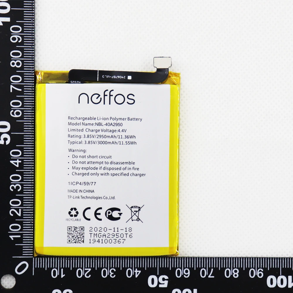 

2pcs 5pcs 10pcs Battery For Neffos/TP-Link NBL-40A2950 Plate 11. 55Wh 2950MAh Battery