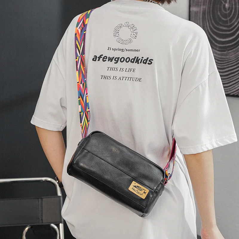 Сумка-слинг в Корейском стиле для мужчин крутые кожаные мужские сумочки через