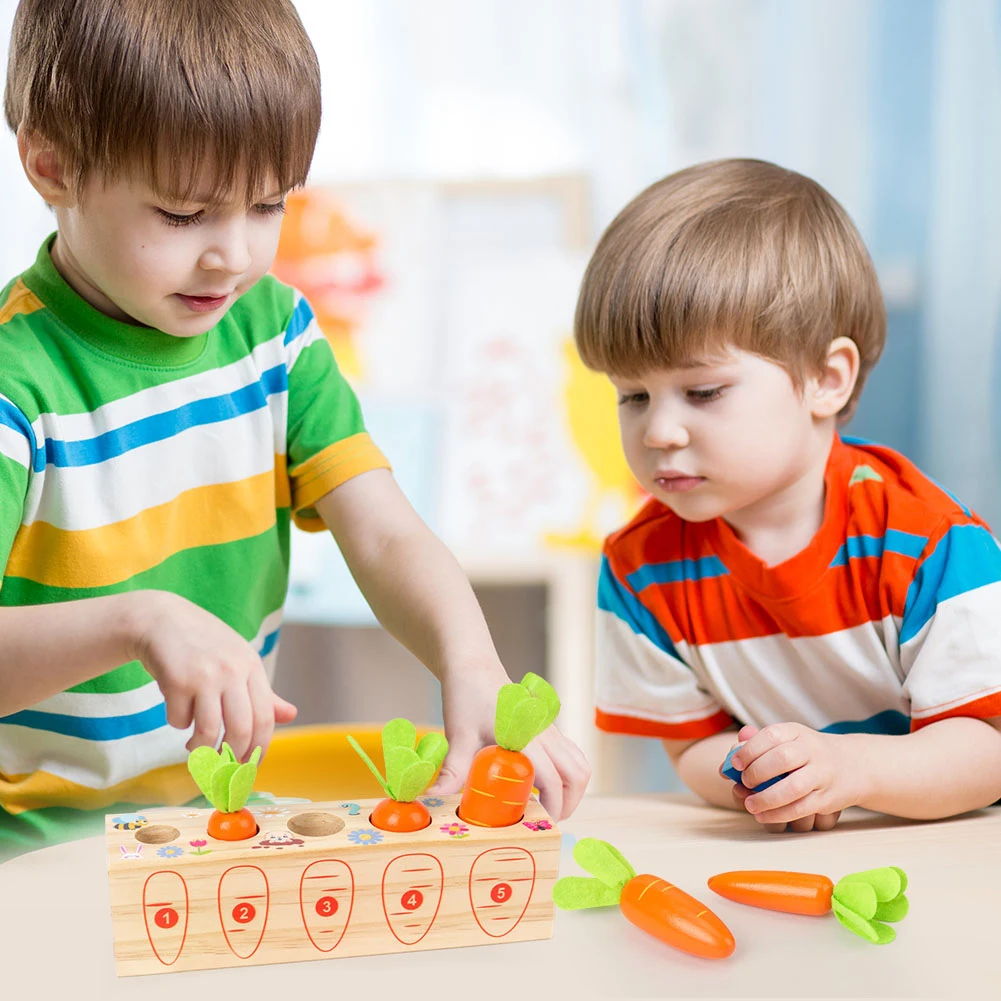 

Деревянная игрушка Монтессори для малышей, игра в морковь, подходящая образовательная головоломка, игрушки для детей, подарочные принадлежности