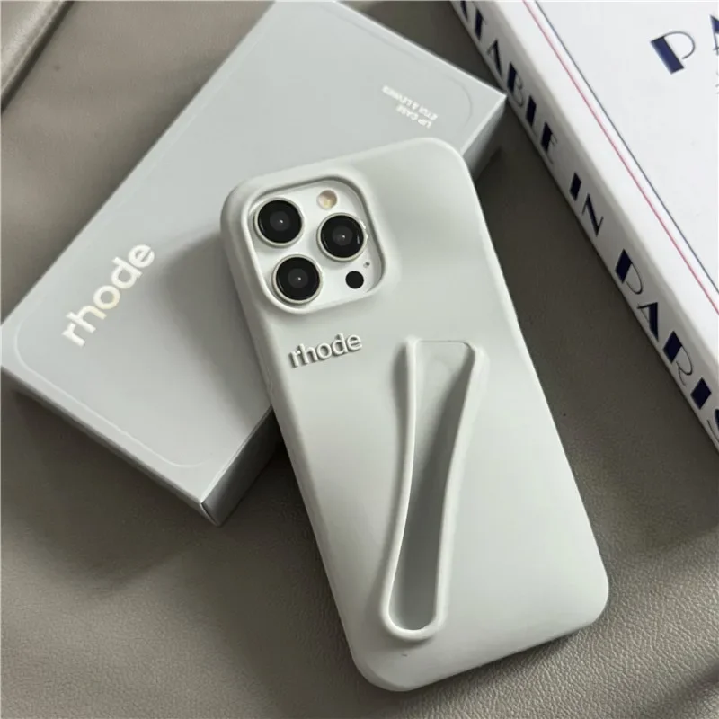 With Box DIY Rhode Phone Case for iPhone 16 15 14 13 12 11 Pro Max Plus Lipstick Portable Lip Gloss Holder Soft Silicone Cover