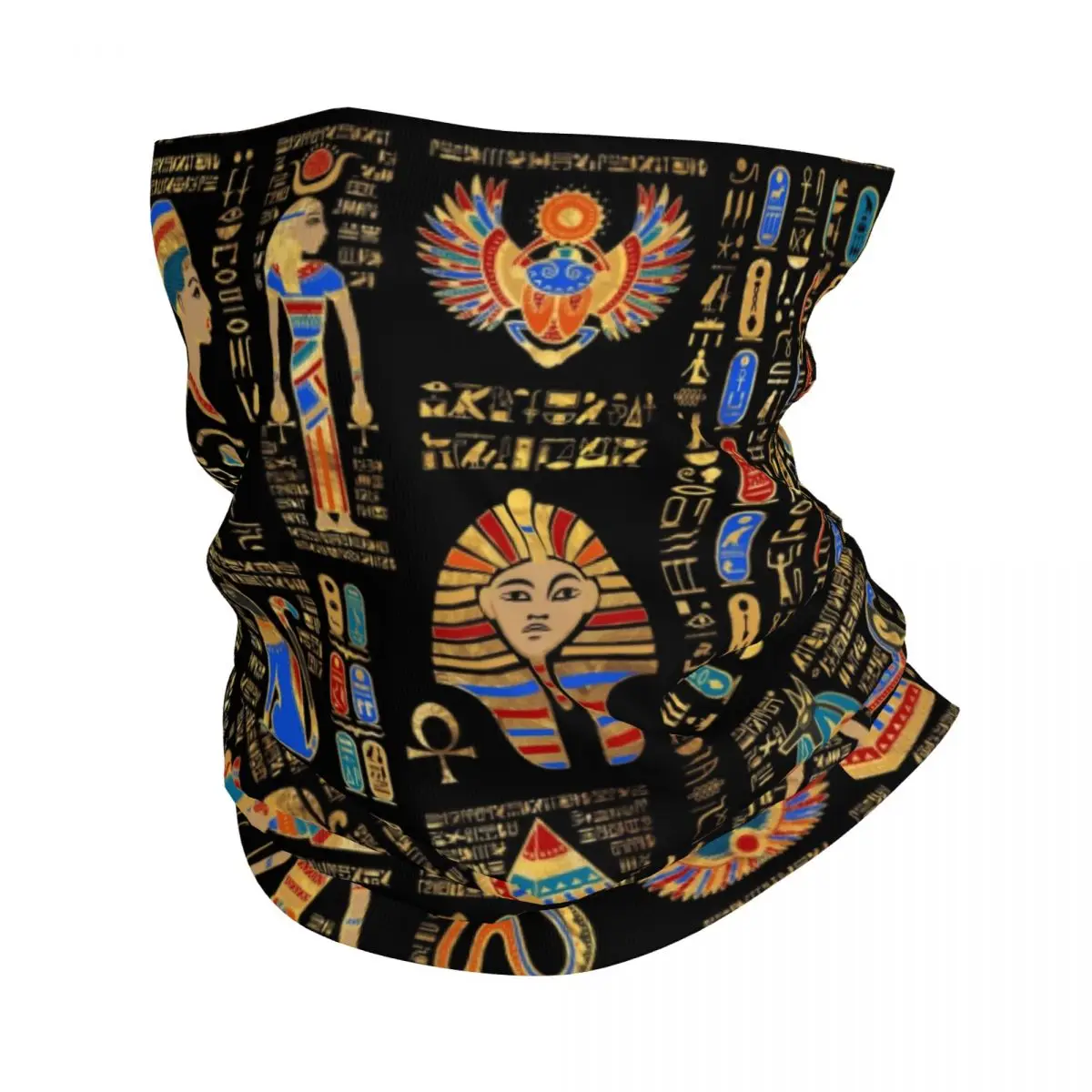 

Зимняя повязка на голову с египетскими иероглифами и богатством, обогреватель для шеи, походный охотничий тубус, шарф, античный Египетский искусство, бандана для лица, гетры