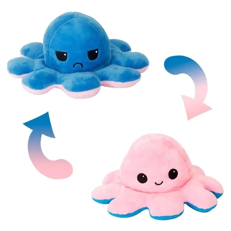

Stuffed Toys Polvo Octopus Reversivel Face Pulpo Toy Reversib Turn Relieve-Stress Accompany Non-toxic Double-sided Fidget Dolls