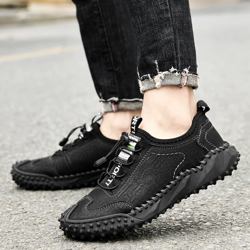 

New Arrival Autumn Summer Causle Leather Men's Shoes Fashion Versatile Soft Soled Basic Sneakers Simple Shoes for Man
