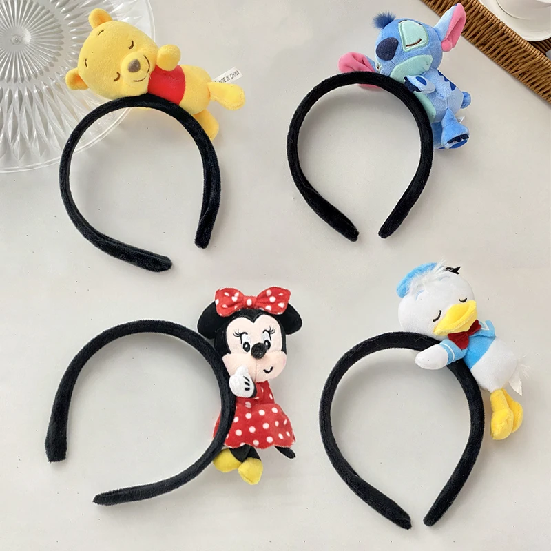 

Disney Minnie Sleeping Plush Toys Headband Cute Cartoon Headdress for Women Men Children Party Hair Accessories Toys Gifts