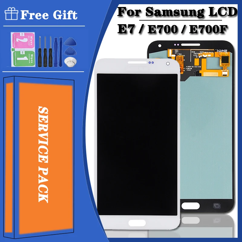 

Original Super AMOLED LCD For Samsung Galaxy E7 E700 E700F E7000 E7009 LCD Display Touch Screen Digitizer Assembly Replacement