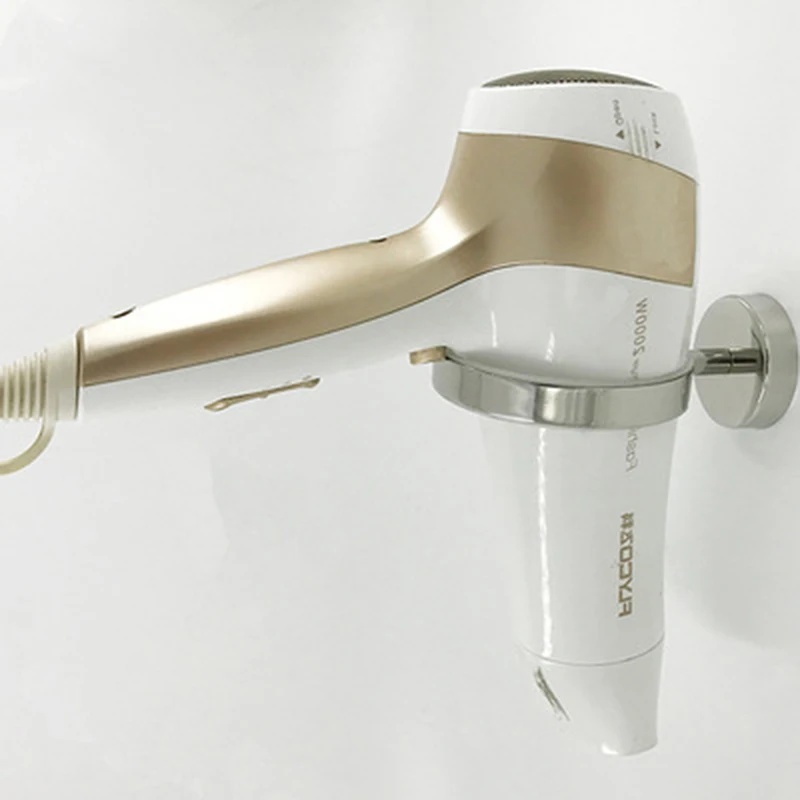 

Wall Mounted Hair Dryer Holder Rack Stainless Steel Vacuum Suction Hook Stand Set Storage Holder Bathroom Organizer Bracket