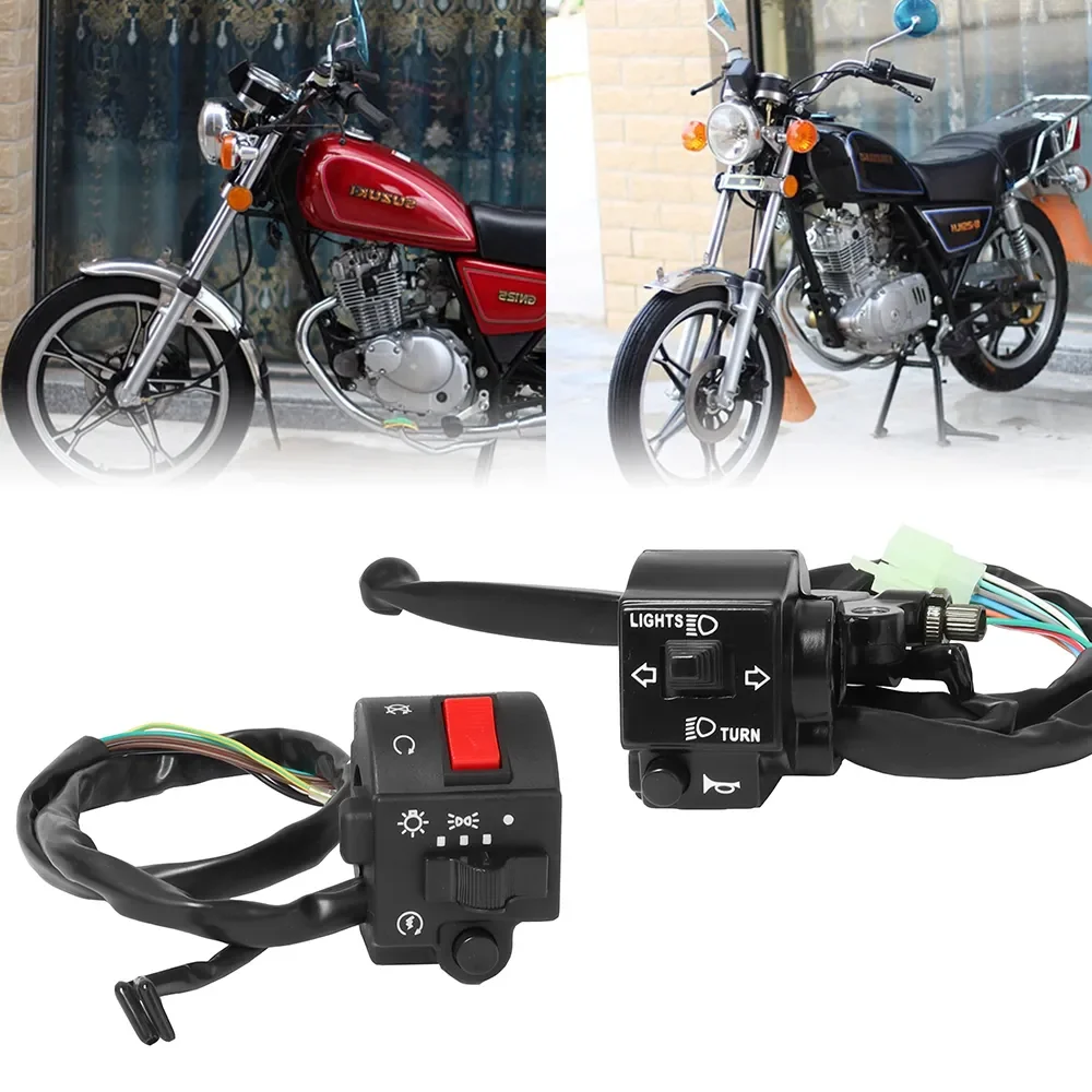 

2PCS 7/8'' Motorcycle Handlebar Switch Assembly Control Set for Suzuki GS125 GN125 GS GN 125 Indicators Lights Horn Switches