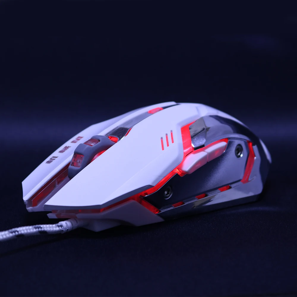 

Бесшумная игровая мышь 5000DPI, проводная оптическая светодиодная компьютерная мышь с USB-кабелем, профессиональная игровая офисная мышь для но...