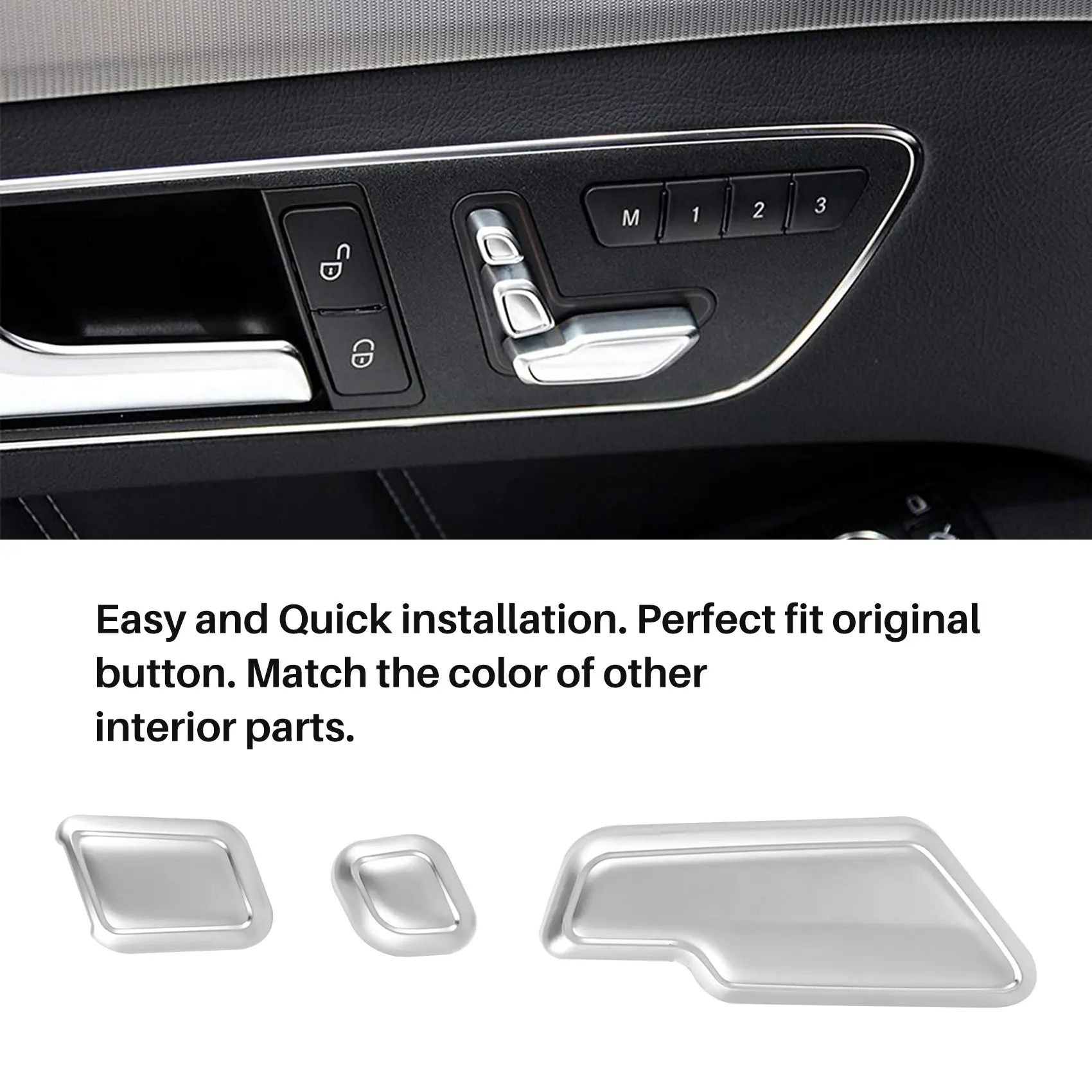 

6Pcs Chrome Car Door Seat Adjust Buttons Switch For Mercedes-Benz E Class W204 W205 W212 W218 X204 X166 C E GLK GL ML CLS GL