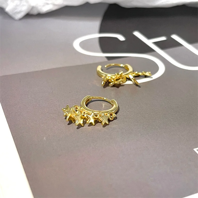 Модные серьги-кольца с кисточками и звездой для женщин свадебные украшения