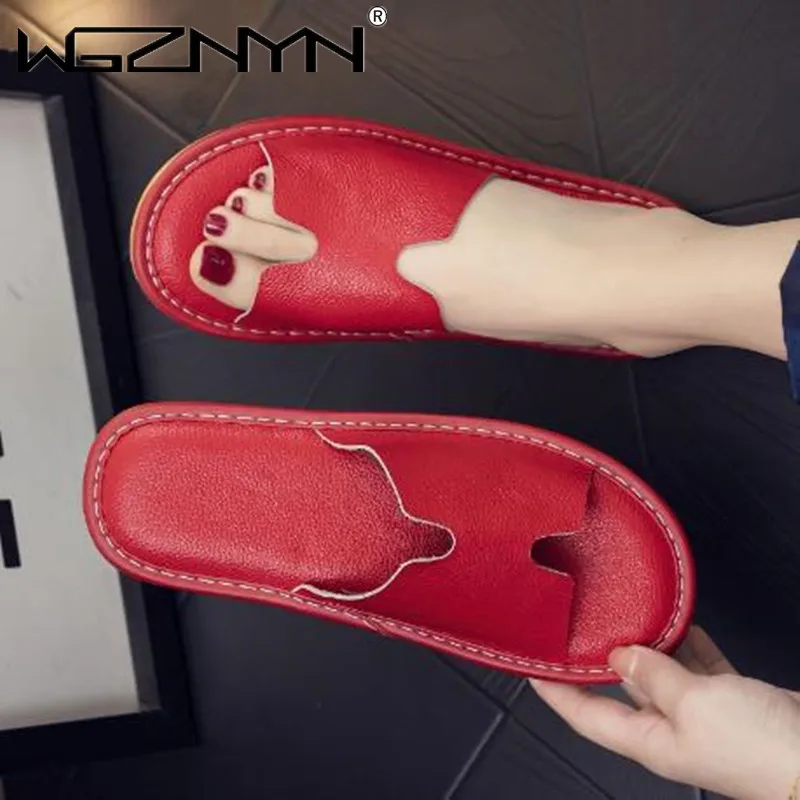

2023 New Unisex Genuine Leather Non-slip Slippers Men Beach Sandals Comfortable Summer Shoes Women Slippers Classics Flip Flops