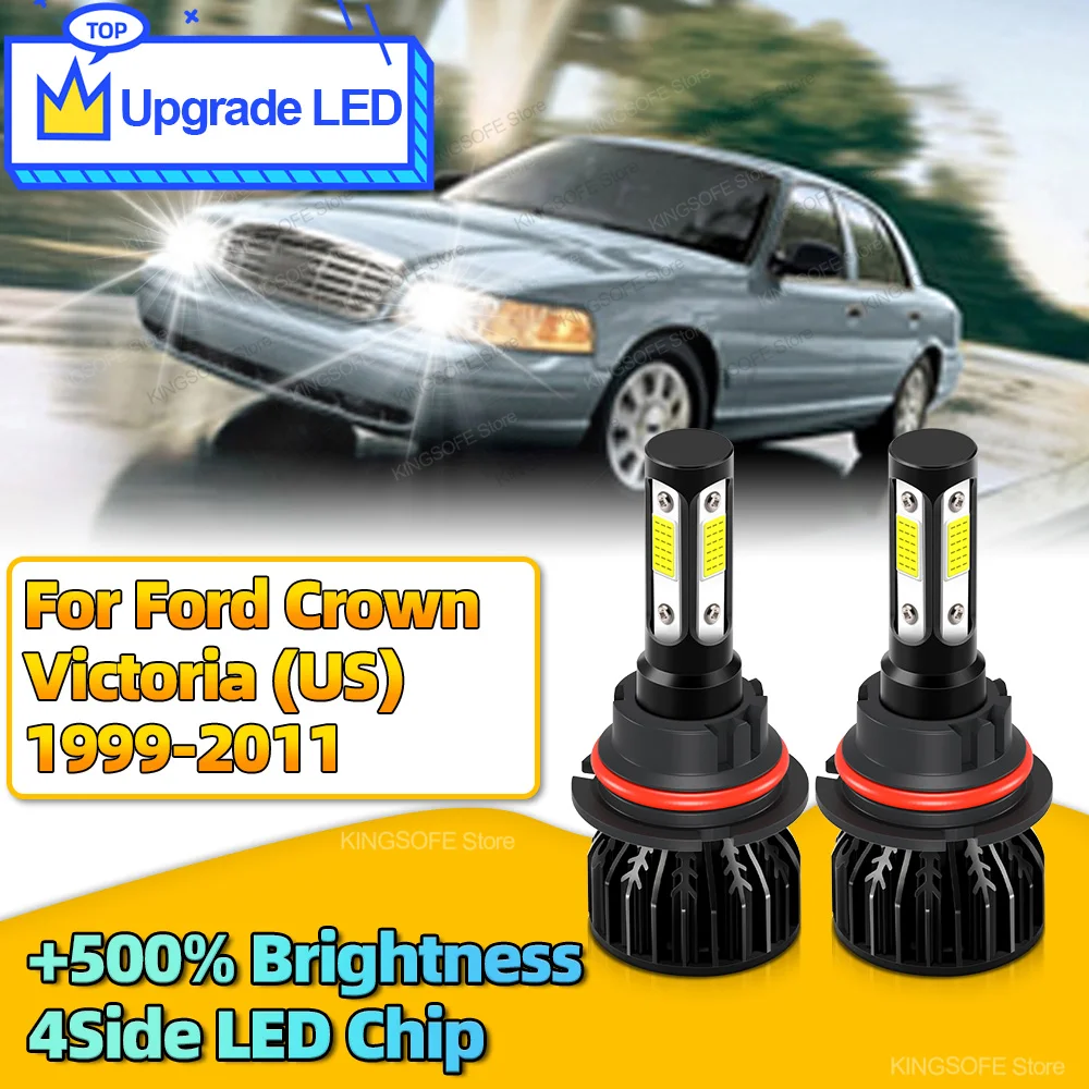 Светодиодная фара Canbus 9007 автомобильная лампа 6000K HiLo Beam 4 стороны CHip для Ford Crown Victoria