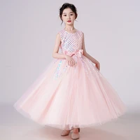 new 2022 summer sequins long dress for girls children clothes elegant princess performance birthday evening party costume 5 14 y