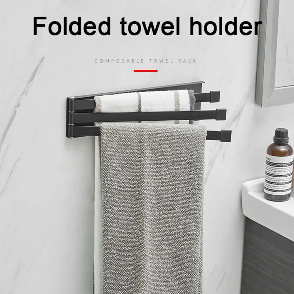 

Wall Towel Rack Versatile Wall-mounted Towel Racks for Bathroom Kitchen Punch-free Installation Folding Design Prevents Turning