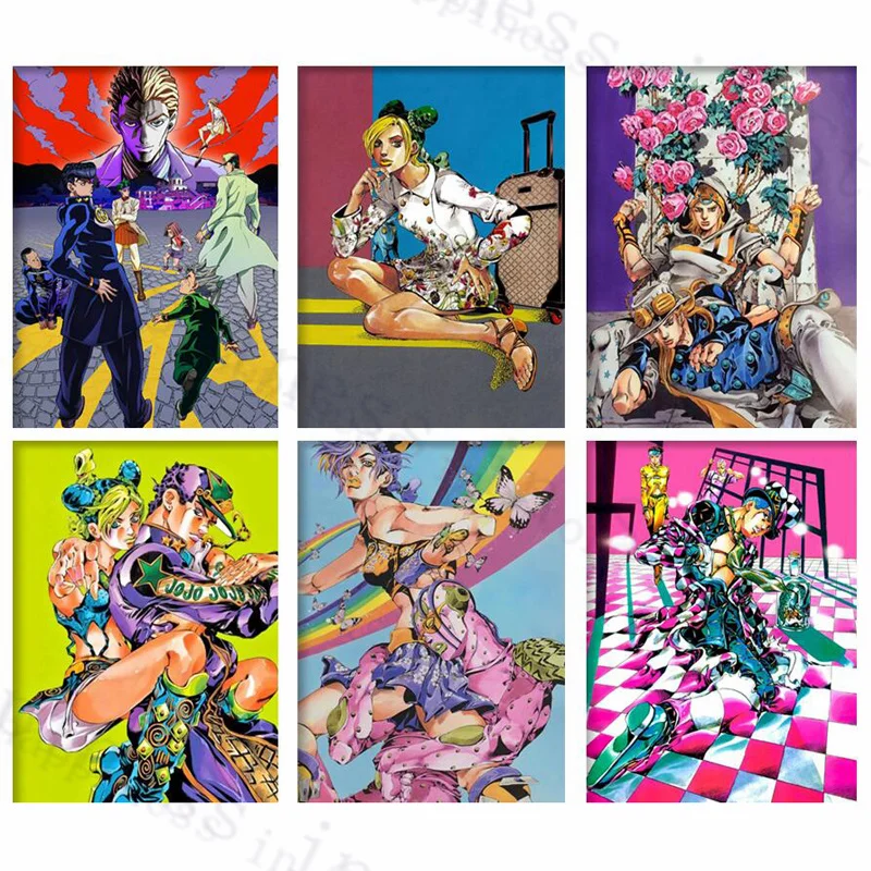 

Японское аниме, алмазная живопись, необычная искусственная Бриллиантовая картина Джоджо, набор для мозаики, аниме, персонажи, Декор