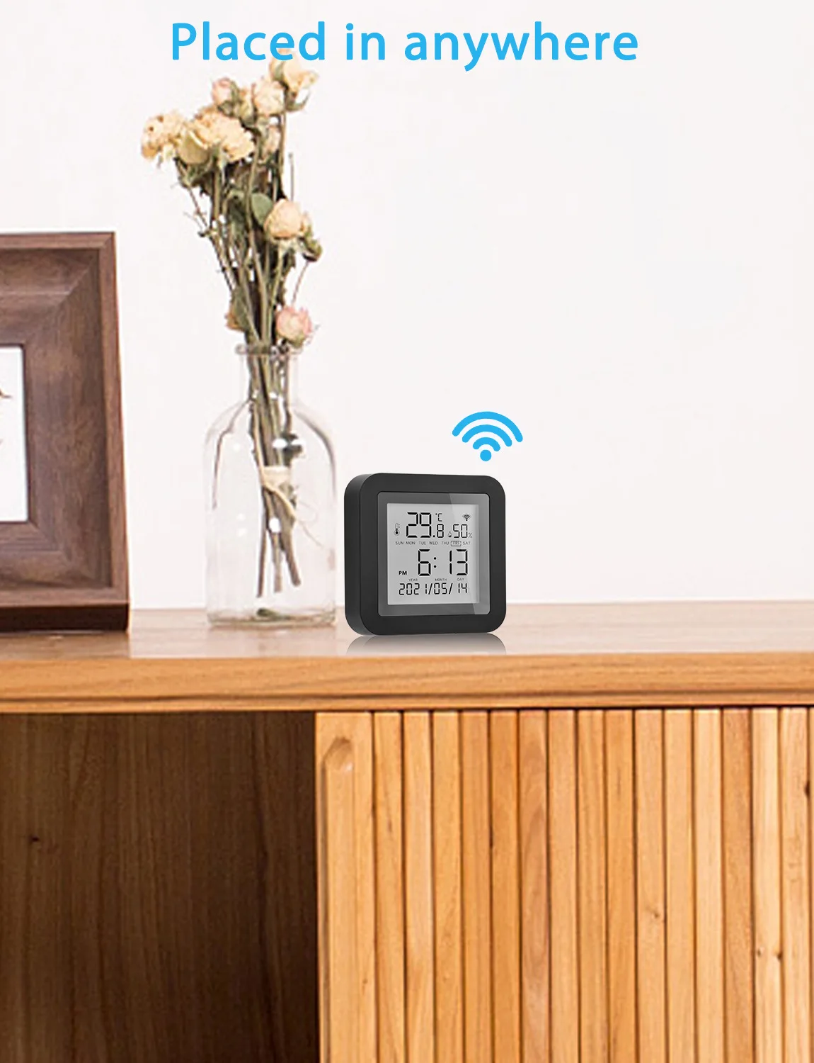 

Tuya WiFi Smart Temperature Humidity Sensor With IR Remote Control for Air Conditioner TV Fans support Alexa Google Home