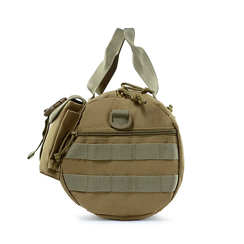 13L Waterproof Tactical Molle Duffle Bag Handbag Military Travel Shoulder Gym Pack Cylinder Bag Crossbody Camouflage Camping