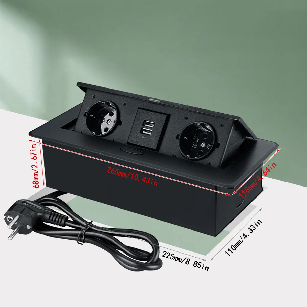 Всплывающая скрытая розетка 2 розетки USB-порта адаптер для быстрой зарядки