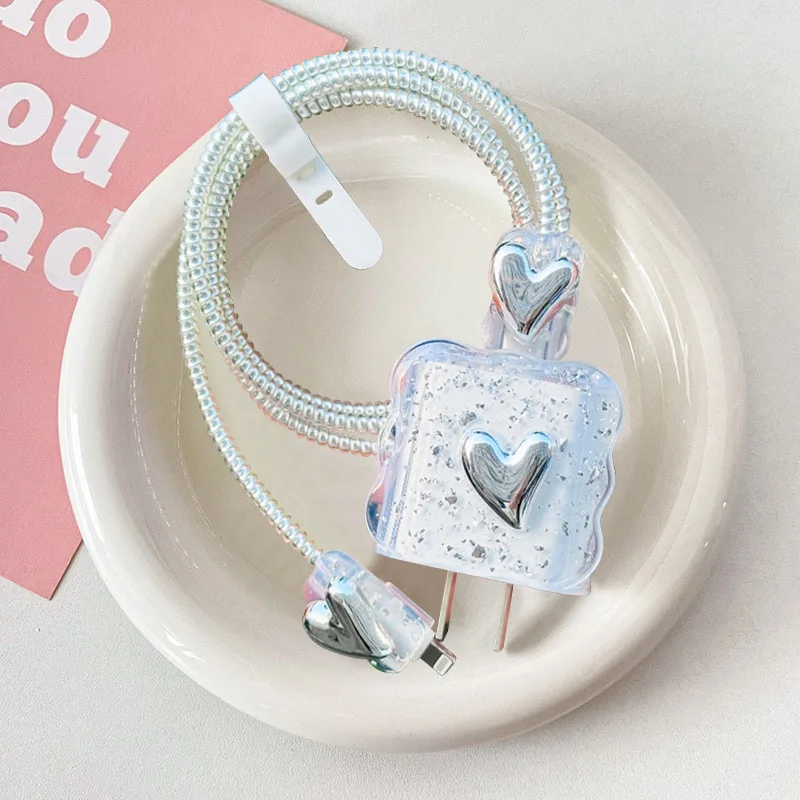 Прозрачный защитный чехол с 3D любовным сердцем для iPhone