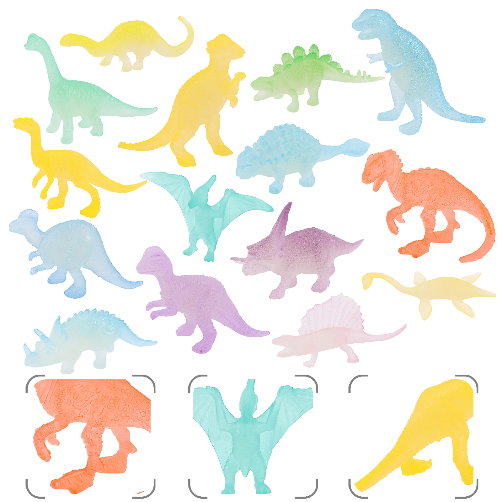 

48Pcs Figures PVC Realistic Luminous Glow In The Dark Figure Kids Birthday Gift