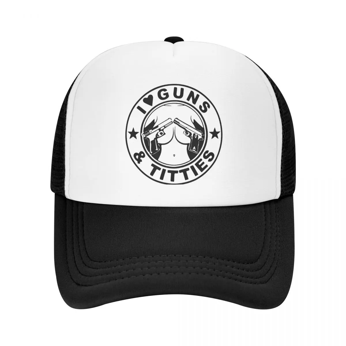 

Classic I Love Guns And Titties Trucker Hat Women Men Custom Adjustable Unisex Baseball Cap Hip Hop Snapback Caps Summer Hats