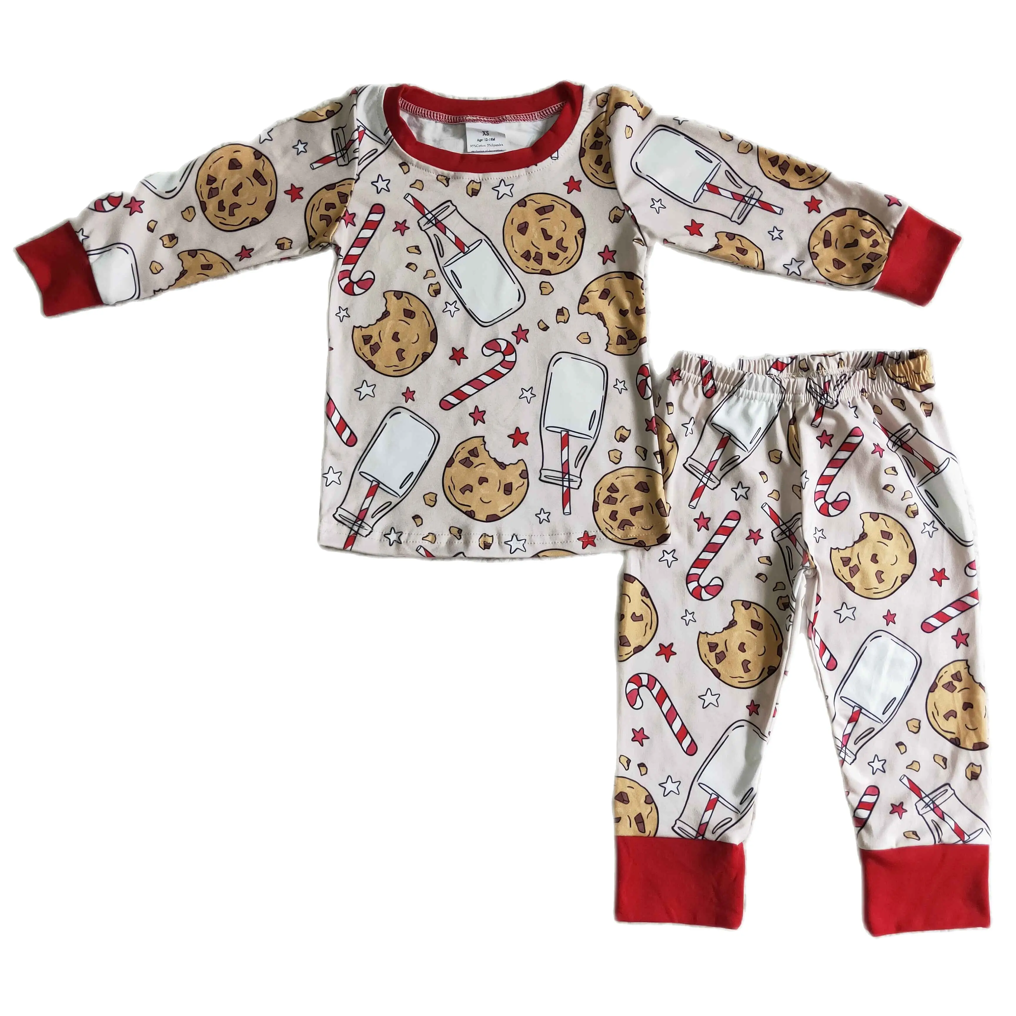 

BLP0070 Boys Christmas Long Sleeve Trousers Pajamas Milk And Biscuit Print