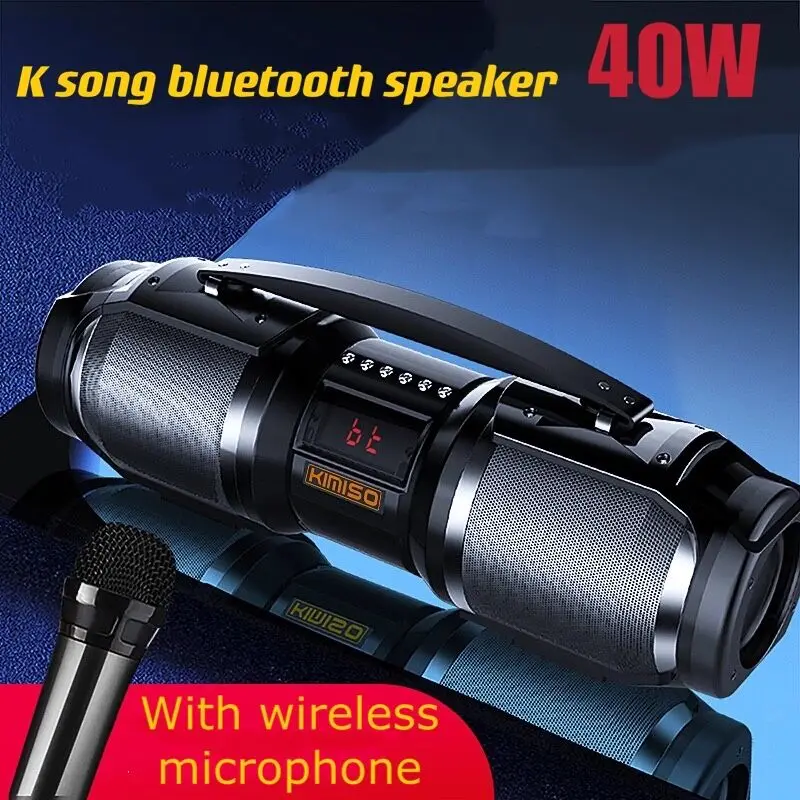 

3600 mAh high-power super giant gun HIFI bluetooth speaker overweight subwoofer outdoor home K song portable card sound column