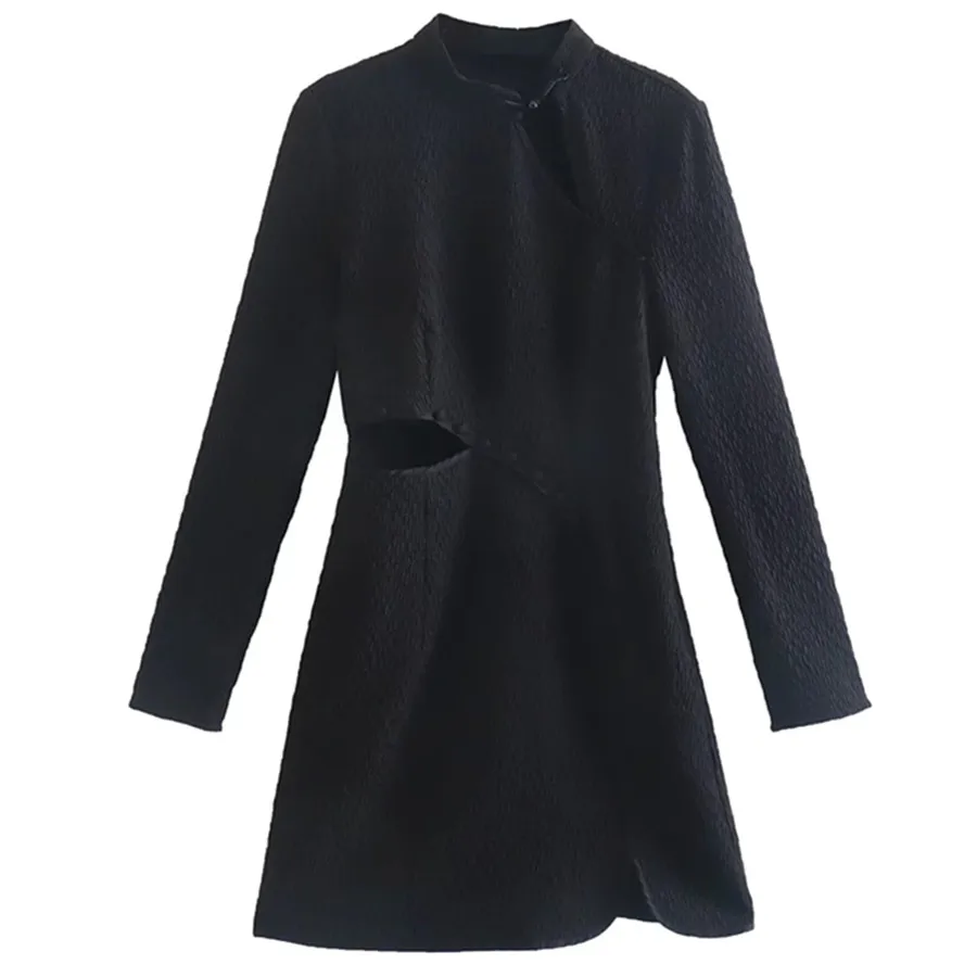 

Elmsk Ins Blogger High Street Vintage Sexy Hollow Out Sheath Texture Mini Dress Women 2022 Spring And Summer Dress Women Tops