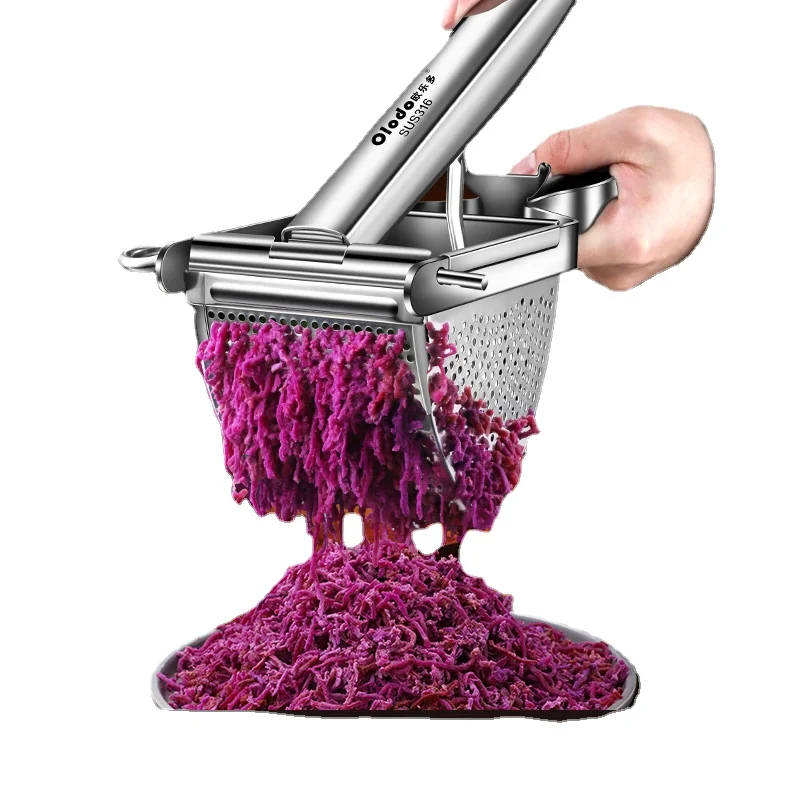 Mashing Tool 316 Stainless Steel Potatoes Crusher Mashing Tool Squeeze Mash Artifact Kitchen Gadget