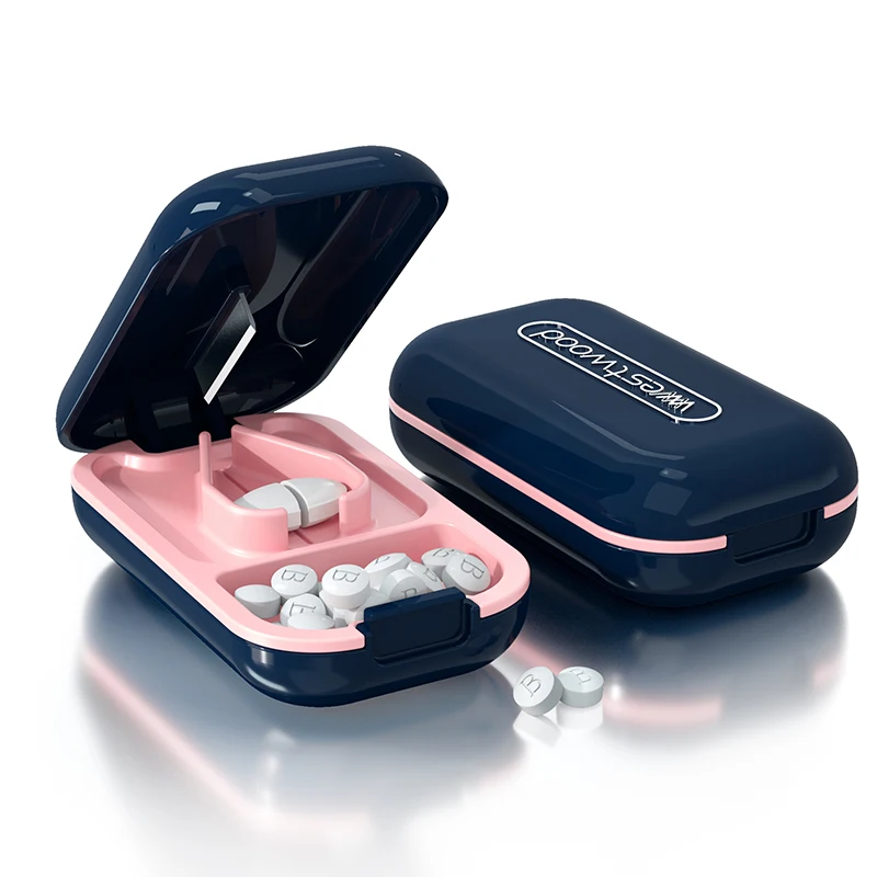 

Waterproof Small Pill CutterPortable Medicine Box Pill Tablets Container Portable Travel Case Pill Splitter Cuts Vitamins Tablet