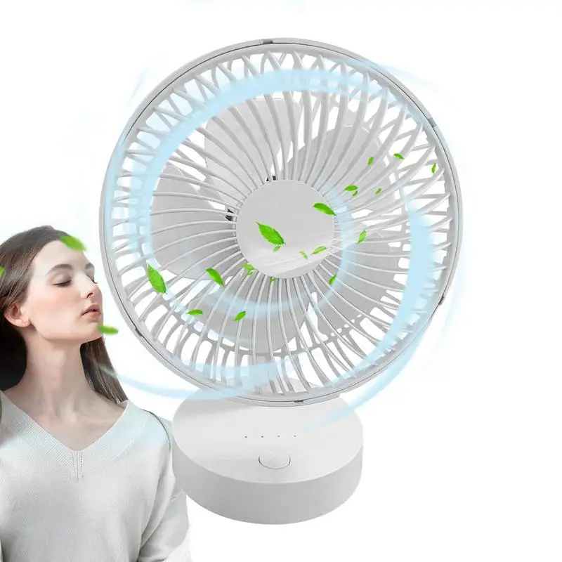 

USB Fan For Car Table Fans For Bedroom Quiet Car Camping Fan Strong Airflow Rechargeable Desk Fan Battery Powered 4 Speeds