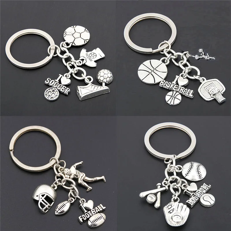 

New Fashion Fashion Key Soccer Basketball Soccer Nail Baseball Cheerleading Game Gift Chain Athlete Gift Keychain